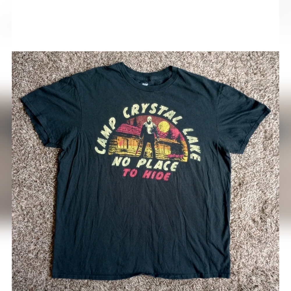 Friday the 13th Shirt Adult Large Camp Crystal Lake Horror Movie Tee